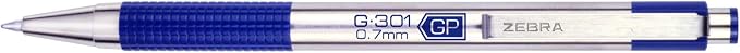 Zebra Pen G-301 Retractable Gel Pen, 0.7mm Medium Point, Stainless Steel Barrel - Image 3