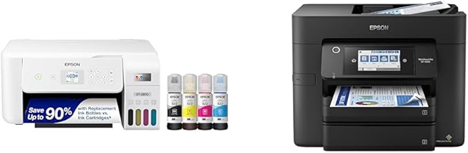 Epson EcoTank ET-2800 Wireless Color All-in-One Cartridge-Free Supertank Printer & Workforce Pro WF-4830 Wireless All-in-One Printer with Auto 2-Sided Print-DeskLoop Office