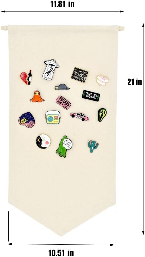 Wall Hanging Brooch Jewelry Storage Case Canvas Display Stand Enamel Pin - Image 2