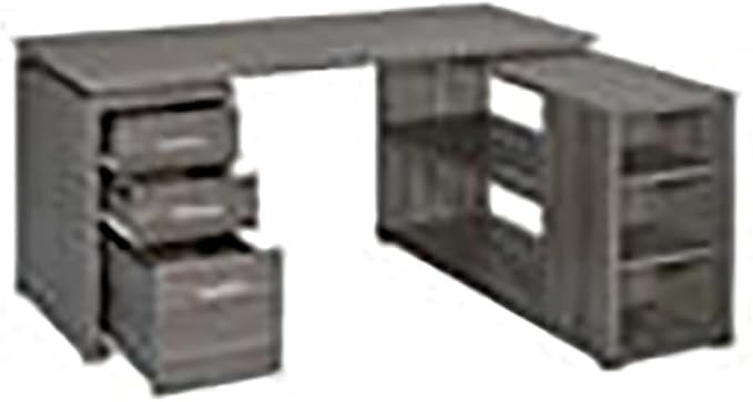 Pemberly Row L Shape Corner Storage Desk in Weathered Gray, Letter/Legal File - Image 9