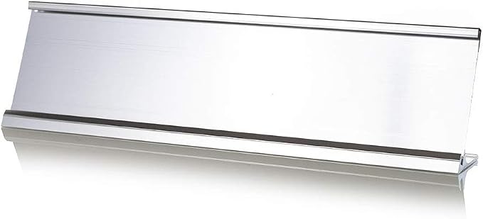 2" x 10" Aluminum Office Desk Nameplate Sign Holder 1 Pack by All+Quality