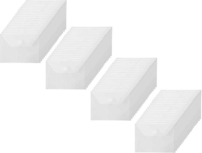 4x6 Plastic Envelopes Hook Loop Closure Coupon Receipt Storage Holder 80 Pack by YESSART