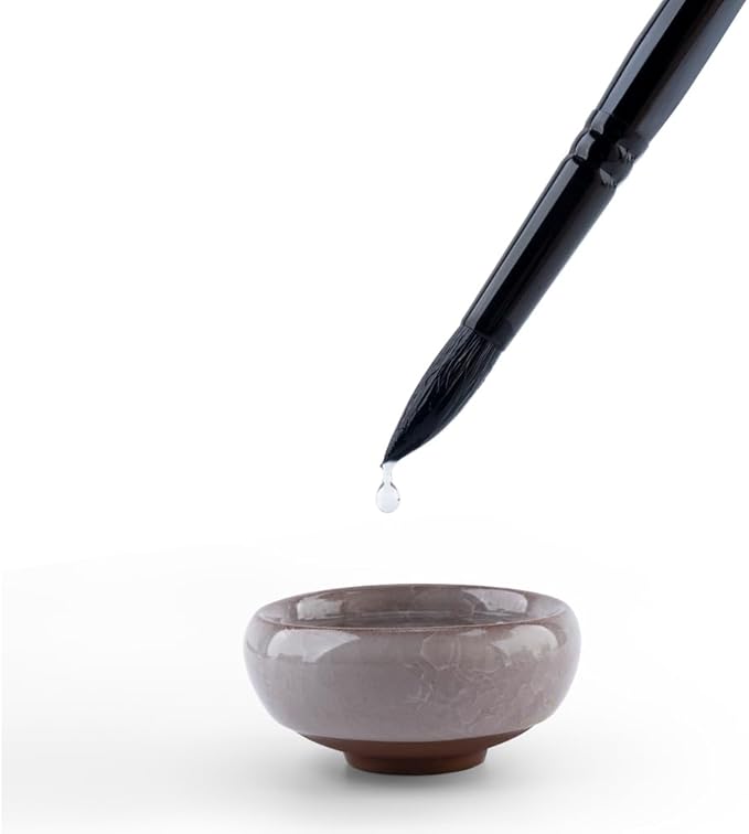 Transon 8pcs Round Watercolor Paint Brush Set Goat Hair for Watercolors,Acrylics,Inks,Gouache,Oil and Tempera Black Color-DeskLoop Office