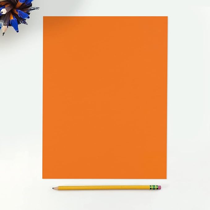 LUXPaper 8.5" x 11" Paper | Letter Size | Mandarin Orange | 80lb. Text | 500 Qty - Image 3