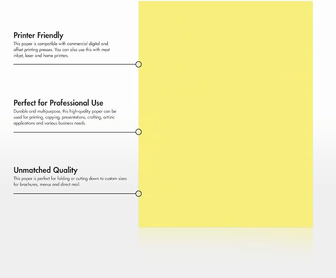 LUXPaper 8.5" x 11" Paper | Letter Size | Pastel Canary Yellow | 60lb. Text | 1 - Image 8