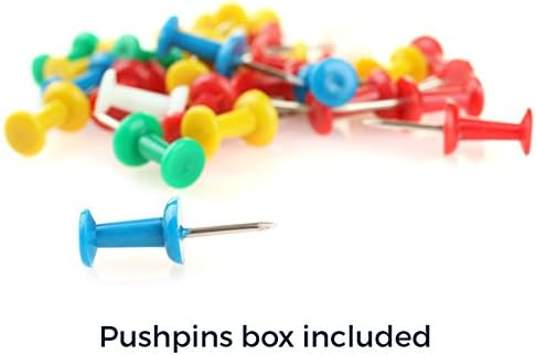 PinPix 17x17 Inch Cork Bulletin Board. This Decorative Framed Pin Board Comes with Dark Stone Design and a Satin Black Frame. Ideal for Home Office Decor or Message Board (PinPix-1808)-DeskLoop Office