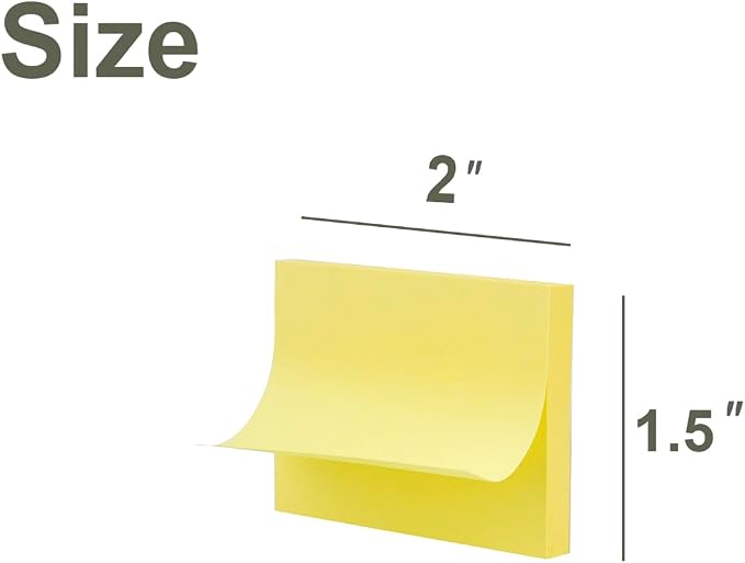 Sticky Notes 1.5x2, Sticky Pads, Recyclable, Self-Stick Pads - Image 2