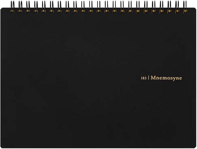 Maruman Mnemosyne Grid Notebook- Horizontal A5 Layout, 5.83" x 8.27", 70 Sheets by Maruman