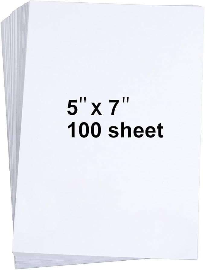 100 Pieces 5" x 7" White Cardstock, Heavyweight Cardstock Sheets Blank by SUMERX