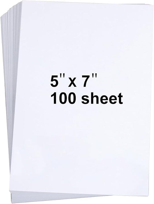 100 Pieces 5" x 7" White Cardstock, Heavyweight Cardstock Sheets Blank by SUMERX