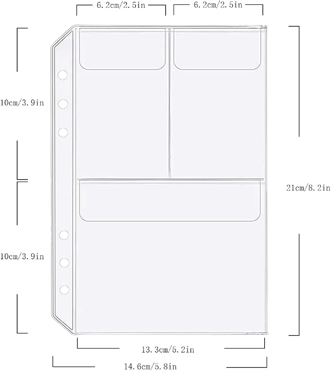 6 Pack A5 6 Holes Binder 3 Pockets Plastic Binder Folders Waterproof 6 Holes - Image 3