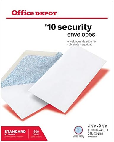 Office Depot Security Envelopes, Box of 500 - Image 5