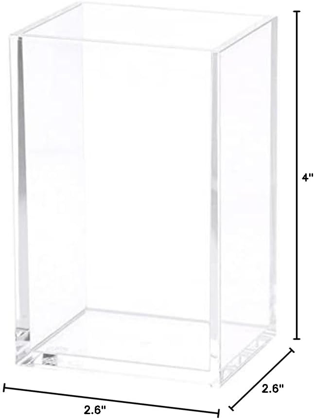 HSYMQ Clear Acrylic Pencil Pen Holder Cup, Acrylic Desk Accessories, Stationery - Image 8