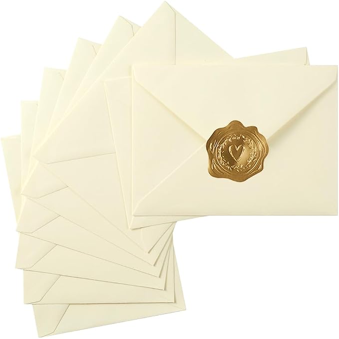 50 Pack A7 Cream Color 5x7 Envelopes Invitation Envelopes by Toperd