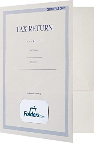 LUXPaper 9" x 12" Tax Return Folders | Two Pocket | Front Card Slit | Natural | by LUXPaper