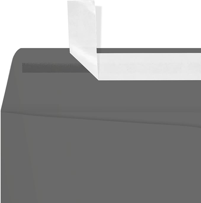 LUXPaper 9 x 12 Open End Envelopes | Peel & Press | Smoke Gray | 80lb. Text | - Image 4