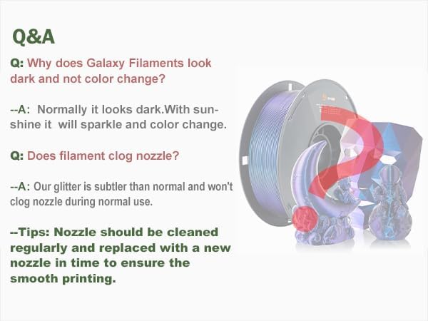 LOVOON 3D PLA Filament 1.75mm Bundle Sparkle in Sunlight Filament Glitter - Image 5