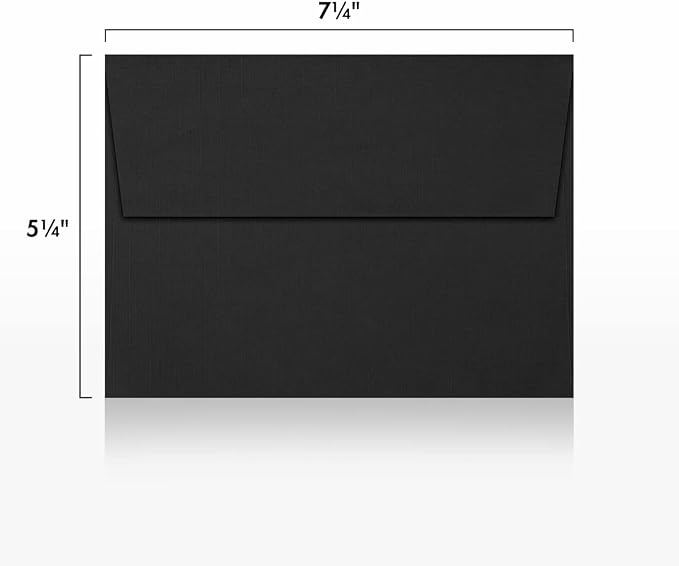 LUXPaper A7 Invitation Envelopes | Peel & Press | 5 1/4" x 7 1/4" | Black Linen - Image 3