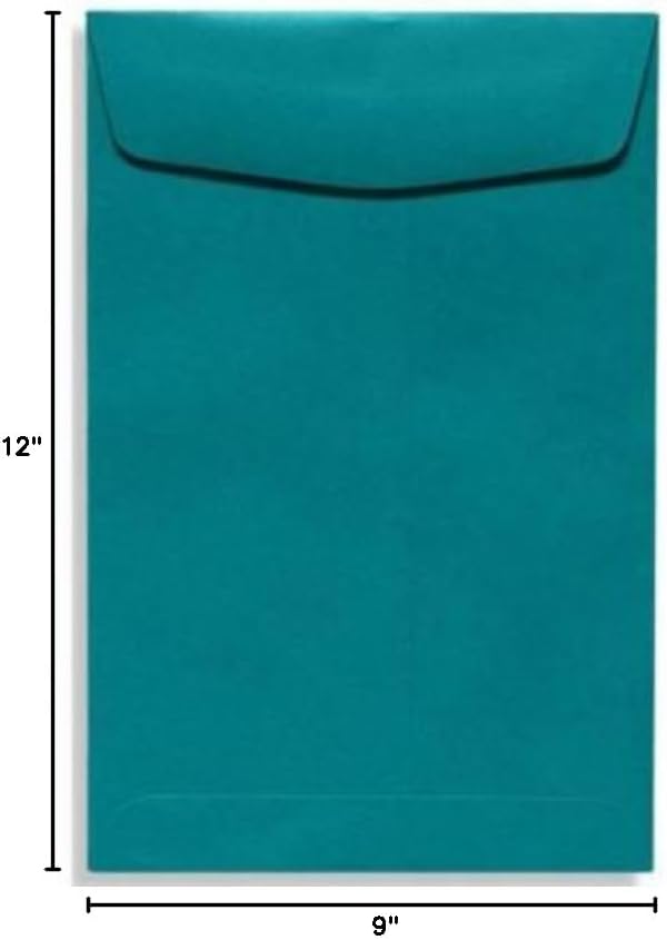 LUXPaper 9 x 12 Open End Envelopes | Peel & Press | Teal | 80lb. Text | 250 Qty - Image 2