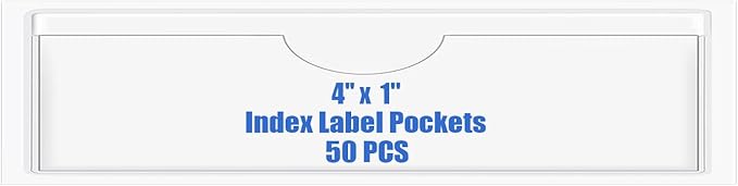 Origin-Joy 50 PCS Self-Adhesive Index Label Pockets by Origin-Joy
