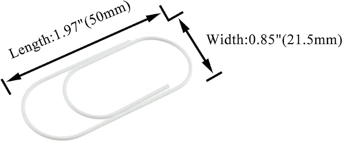 HAHIYO Paper Clips 2 inches Length White Wide Paperclips Vinyl Coated Prevent - Image 2