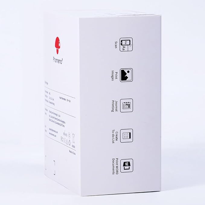 Phomemo Mini Sticker Printer- Mini Printer Sticker Maker Machine M02, Print Pods Suitable for Creative DIY, Diaries, Photos, Study Notes, Portable Thermal Inkless Label Maker for Home/Travel, White-DeskLoop Office