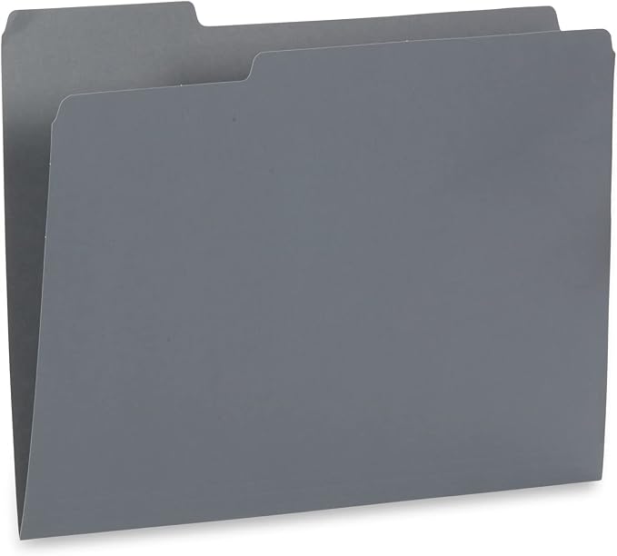 Blue Summit Supplies 100 Grayscale File Folders, Letter Size, 1/3 Cut Tab - Image 8