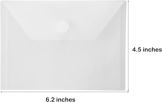 4x6 Plastic Envelopes Hook Loop Closure Coupon Receipt Storage Holder 80 Pack - Image 2
