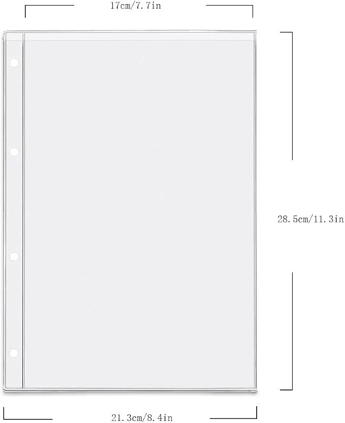 4 Pack A4 4 Holes Binder Pockets Plastic Binder Folders Waterproof 4 Holes - Image 2