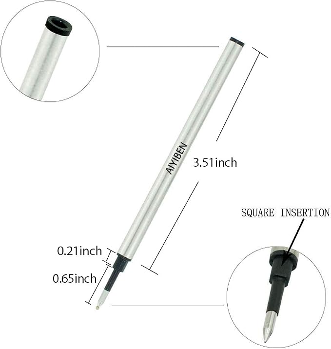 4.37 inch Rollerball Pen Refills, Roller Ball Fine Point 0.5mm - Image 2