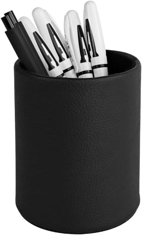 Pen Pencil Holder Cup Container PU Leather Desk Organizer Stand Decor Brush - Image 8