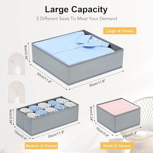 DIMJ Drawer Organizer Clothes, 12 Pack Dresser Organizer, Foldable Closet - Image 2