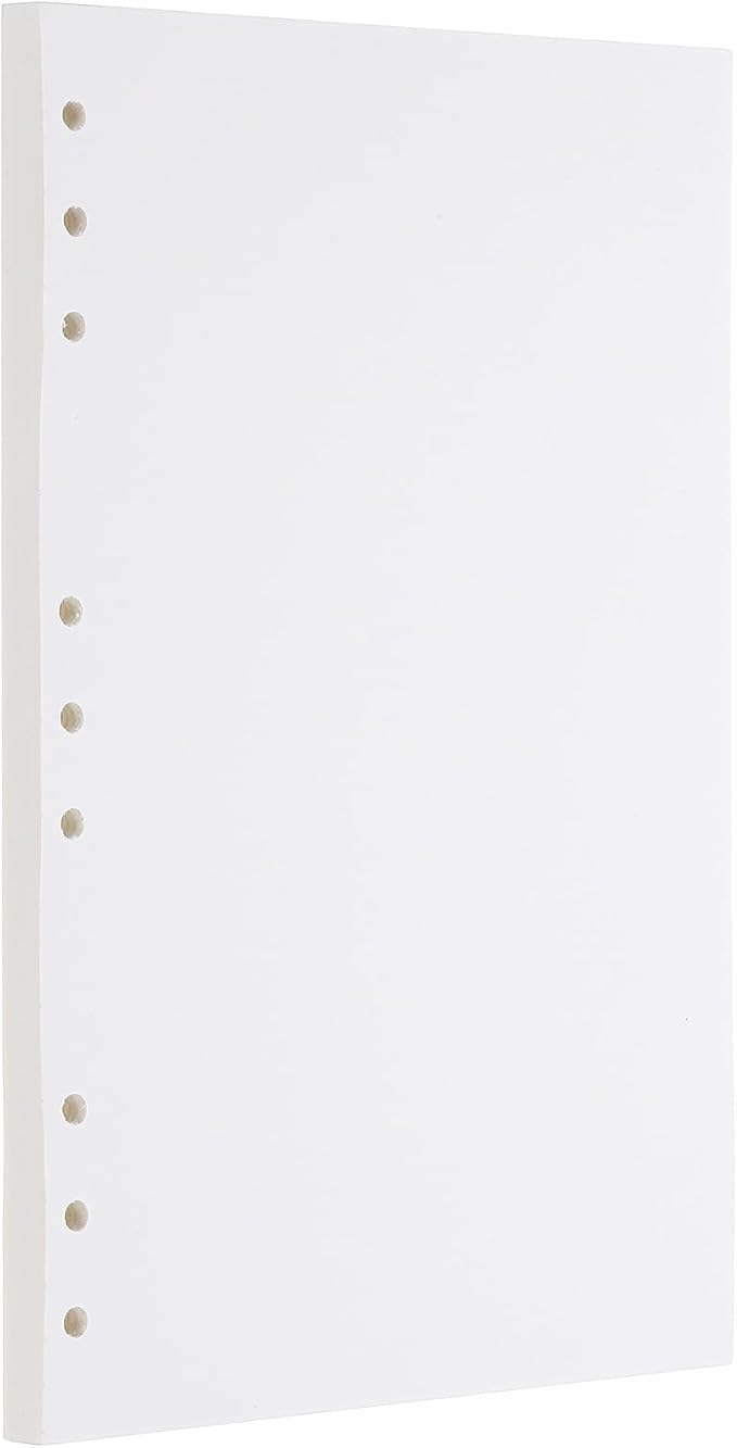 PATIKIL B5 Blank Refill Paper, Loose Leaf Paper 9 Hole Planner Refills for 9 Ring Refillable Binder Notebook Paper Filler Planner Inserts Office Diary Journals, 80 Sheets/160 Pages, White-DeskLoop Office