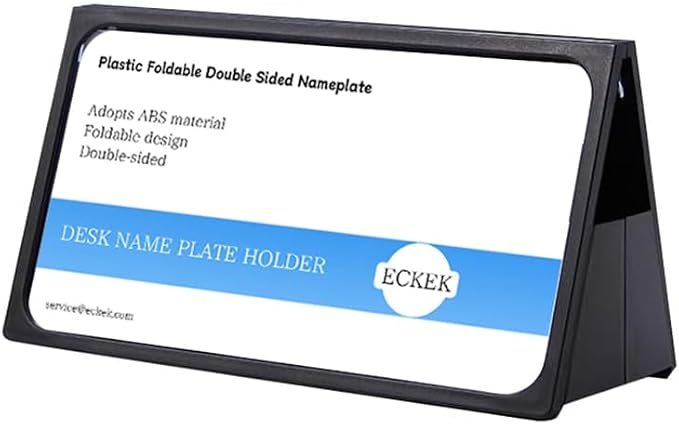 Desk Name Plate Holder, Plastic Sign Holder by ECKEK