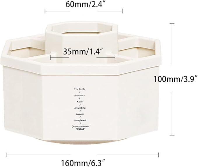 Desk Organizer, 360-Degree Rotating Multi-Functional Pen Holder, 5 Compartments Desktop Stationary Organizer, Home Office Art Supply Storage Box Caddy (White)-DeskLoop Office