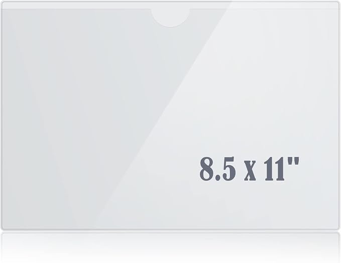 8.5" x 11" Peel & Stick Letter Size Pocket, Crystal Clear 8.5 x 11 Adhesive by Vowcarol