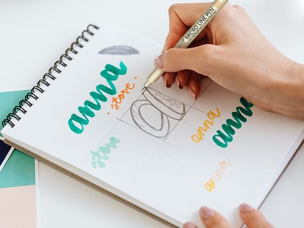 Black Micro Pens, 6 Sizes in 0.23mm - 2mm, Waterproof Archival Ink, Fine Point Pen for Artist Illustration, Sketching, Anime, Manga and Technical Drawing-DeskLoop Office