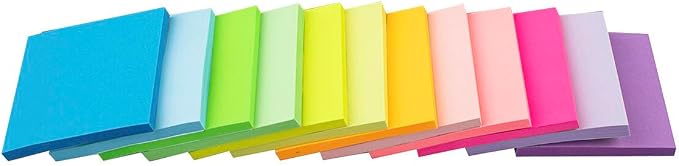 Sticky Notes 3x3 Inches, Bright Colors Self-Stick Pads by Vanpad