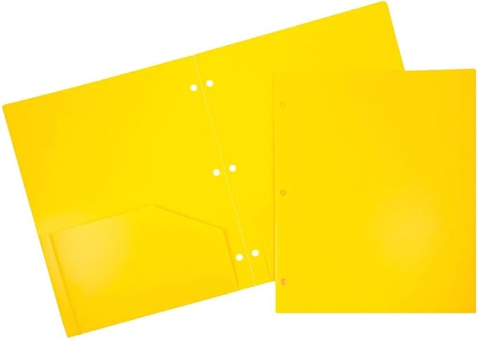 JAM PAPER Heavy Duty Plastic 3 Hole Punch Pocket Folders by JAMPaper