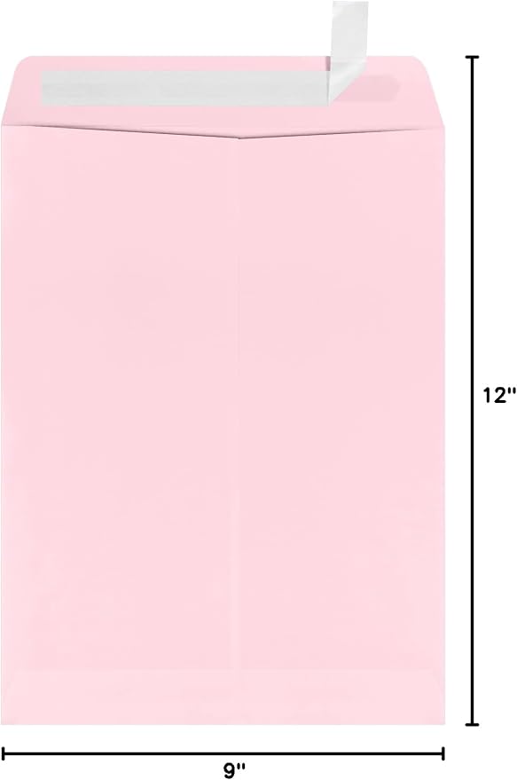 LUXPaper 9 x 12 Open End Envelopes | Peel & Press | Candy Pink | 80lb. Text | - Image 6