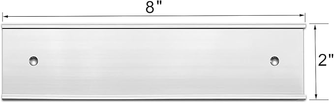 2“ × 8” Nameplate Holder For Wall Or Door 5Pack Silver Aluminum | - Image 2