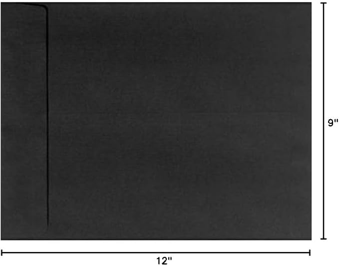 LUXPaper 9 x 12 Open End Envelopes | Peel & Press | Black Linen | 80lb. Text | - Image 6