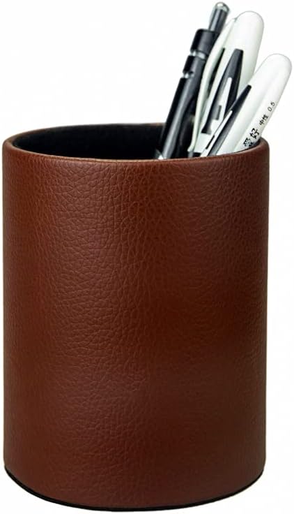 Leather Pen Holder, Desktop Elegant Pen Holder - Image 2