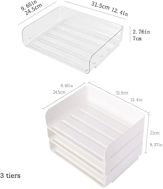 3 Tiers Stackable A4 Paper Trays, Office Desk File Holder, Tidy File Document - Image 3