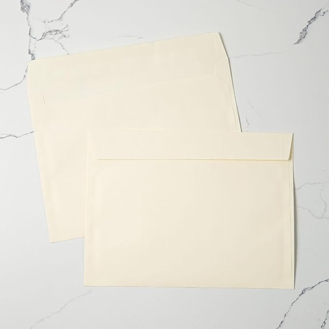 LUXPaper 9 x 12 Booklet Envelopes | Natural Linen | 80lb. Text | 500 Qty - Image 5