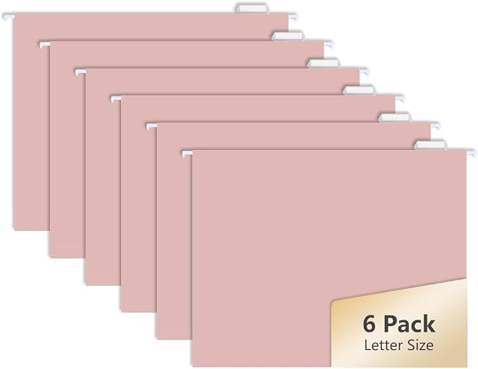 6pcs MagDurnus Pink Hanging File Folders, Letter Size by MagDurnus