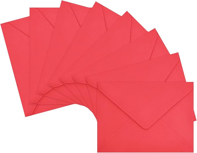 200 Pack Red A7 Envelopes, Christmas New Years Greeting Card Envelopes Self Seal by LIKAJON
