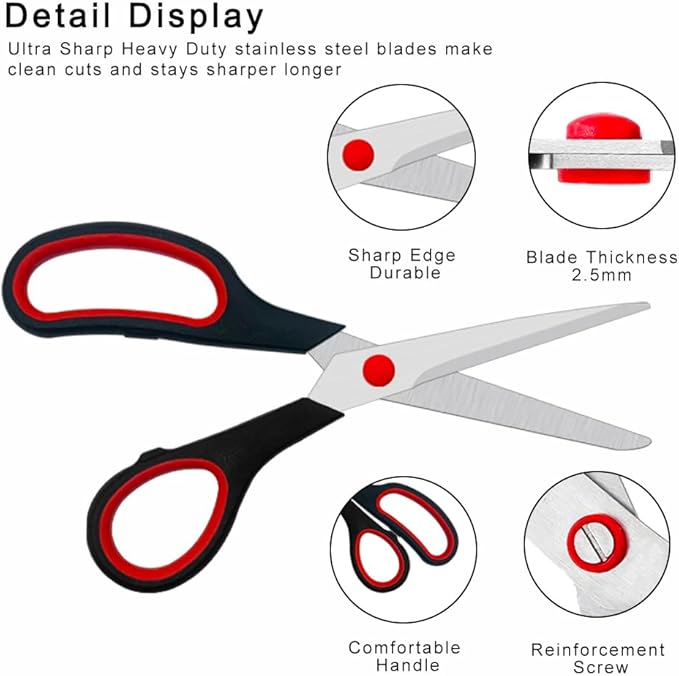 Scissors, 2 Pack 7.5 inch Scissors - Image 3