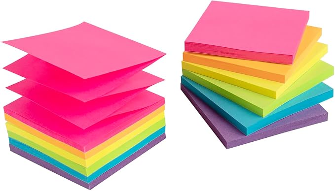 Pop-up Sticky Notes 3x3 in, Bright Colors Super Sticking Power Memo Pads - Image 9
