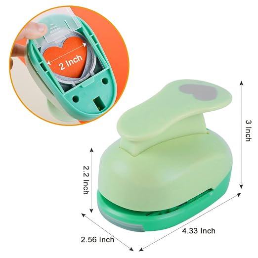 UCEC 2 Inch Heart Punch, Heart Paper Punch Shapes, Large Decorative Craft - Image 7